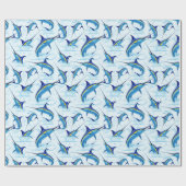 Blue Marlin Jumping out of Ocean ラッピングペーパー (フラット)