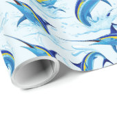 Blue Marlin Jumping out of Ocean ラッピングペーパー (ロールコーナー)