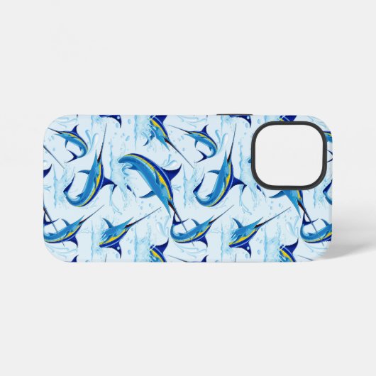 Blue Marlin Jumping out of Ocean iPhoneケース (裏面横)