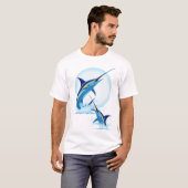 Blue Marlin Jumping out of Ocean Tシャツ (正面フル)
