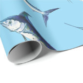 Blue Marlin on Carolina blue ラッピングペーパー (ロールコーナー)