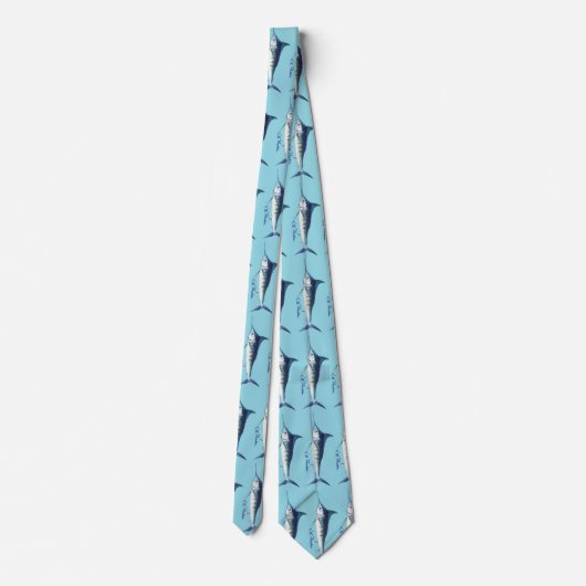 Blue Marlin pattern Tie ネクタイ (裏面)