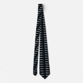 Blue Marlin pattern Tie in Black ネクタイ (裏面)