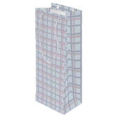 Blue & Maroon Plaid Pattern  Wine Gift Bag ワインギフトバッグ (裏面アングル)