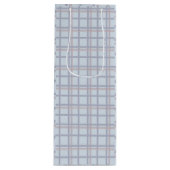 Blue & Maroon Plaid Pattern  Wine Gift Bag ワインギフトバッグ (正面)