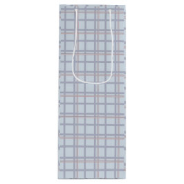 Blue & Maroon Plaid Pattern  Wine Gift Bag ワインギフトバッグ
