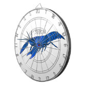 Blue marron crayfish cartoon illustration ダーツボード (正面右)