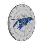 Blue marron crayfish cartoon illustration ダーツボード (正面左)