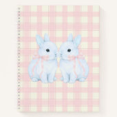 Blue Marshmallow Bunny Rabbits ノートブック (正面)