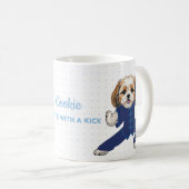 Blue Martial Arts Shih Tzu Mug – Cute Dog Gift コーヒーマグカップ (正面右)
