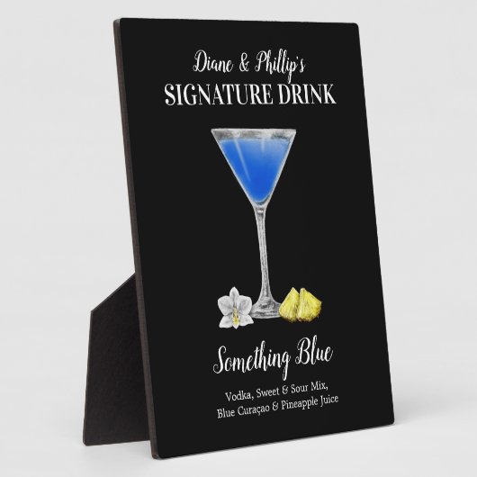 Blue Martini ・ PERSONALIZE this Signature Drink Pl フォトプラーク (側面)