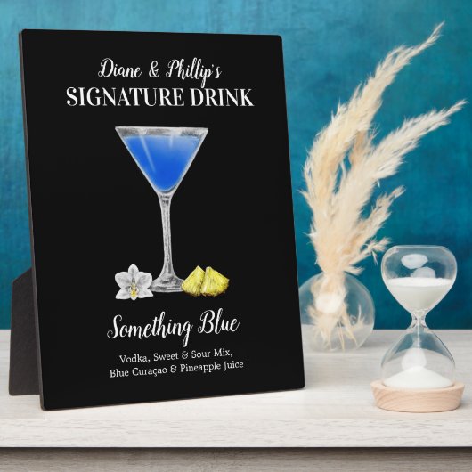 Blue Martini ・ PERSONALIZE this Signature Drink Pl フォトプラーク (側面)