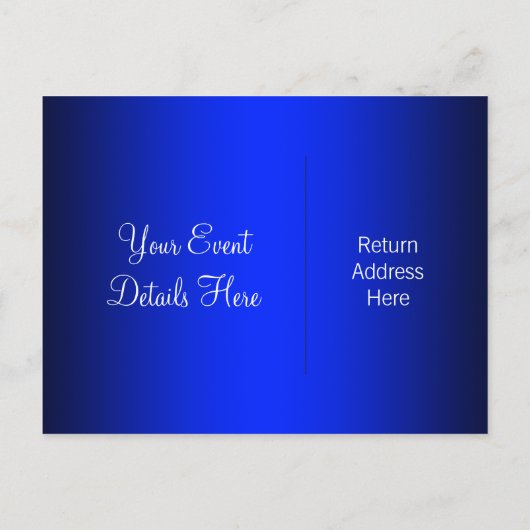 Blue Masqueradeエレガントが日付を保存 案内ポストカード (裏面)