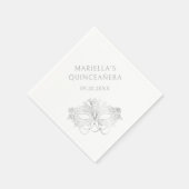 Blue Masquerade Mask Elegant Quinceanera スタンダードカクテルナプキン (角)