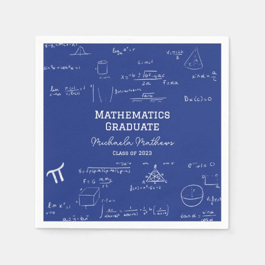 Blue Mathematics Graduate Class of Graduation スタンダードカクテルナプキン (正面)