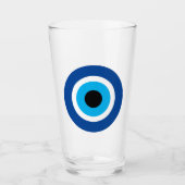 Blue Mati Evil Eye Greek Symbol Drink Glass タンブラーグラス (正面)