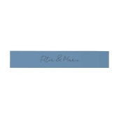 Blue Meadow Personalized Wedding Invitation Ribbon 招待状ベリーバンド (フラット)