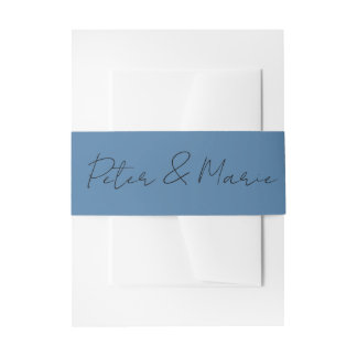 Blue Meadow Personalized Wedding Invitation Ribbon 招待状ベリーバンド
