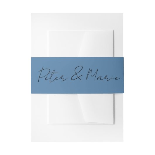 Blue Meadow Personalized Wedding Invitation Ribbon 招待状ベリーバンド (正面例)