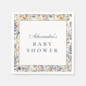 Blue Meadow Wildflower Baby Shower スタンダードカクテルナプキン (正面)