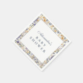 Blue Meadow Wildflower Baby Shower スタンダードカクテルナプキン (角)