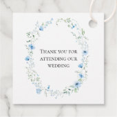 Blue Meadow Wildflower Personalized Wedding Favor フェイバータグ (裏面)