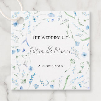 Blue Meadow Wildflower Personalized Wedding Favor フェイバータグ