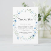 Blue Meadow Wildflower Personalized Wedding Gratit サンキューカード (スタンド正面)
