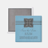 Blue Medallion縁どSave the Date Magnet マグネット (正面/裏面)
