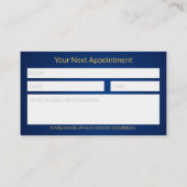 Blue Medical 3D Caduceus Gold Cross Reminder 予約カード (裏面)