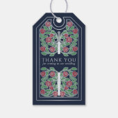 Blue Medieval Silver Sword Wedding Thank You ギフトタグ (正面)