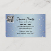 Blue Meditation Yoga Pose Instructor Business Card 名刺 (裏面)