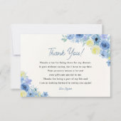 Blue Mediterranean Lemon Bridal shower サンキューカード (正面)