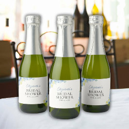 Blue Mediterranean Lemon Bridal shower スパークリングワインラベル