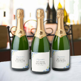 Blue Mediterranean Lemon Bridal shower スパークリングワインラベル