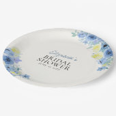 Blue Mediterranean Lemon Bridal shower ペーパープレート (アングル)