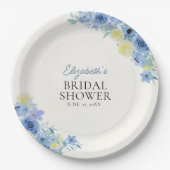 Blue Mediterranean Lemon Bridal shower ペーパープレート (正面)