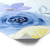 Blue Mediterranean Lemon Bridal shower ポスター (角)