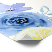 Blue Mediterranean Lemon Bridal shower ポスター (角)