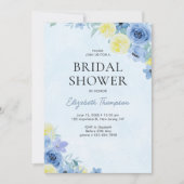 Blue Mediterranean Lemon Bridal shower 招待状 (正面)