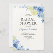 Blue Mediterranean Lemon Bridal shower 招待状 (正面)