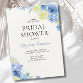 Blue Mediterranean Lemon Bridal shower 招待状