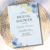 Blue Mediterranean Lemon Bridal shower 招待状