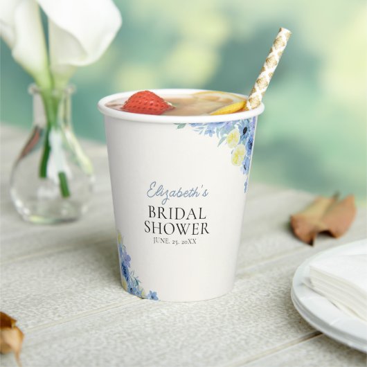 Blue Mediterranean Lemon Bridal shower 紙コップ (インサイチュ)