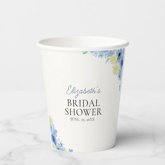 Blue Mediterranean Lemon Bridal shower 紙コップ (裏面)