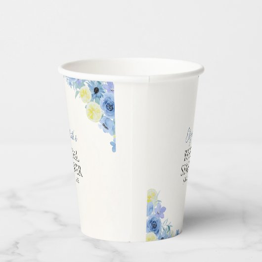 Blue Mediterranean Lemon Bridal shower 紙コップ (右)