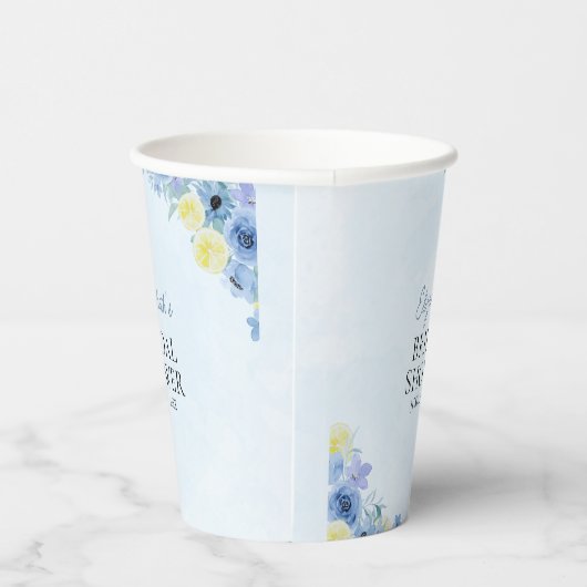 Blue Mediterranean Lemon Bridal shower 紙コップ (右)