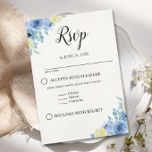 Blue Mediterranean Lemon Wedding 出欠カード