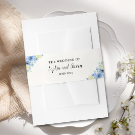 Blue Mediterranean Lemon Wedding 招待状ベリーバンド