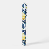 Blue Mediterranean Style Lemon Pattern iPhone Case iPhoneケース (右側面)
